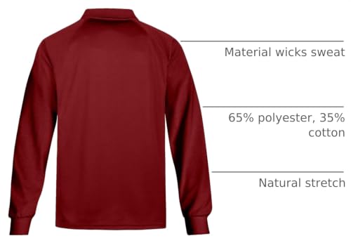 Camisetas Polo para Hombre MOHEEN, de Manga Larga, Secado Rápido, para Golf, Tallas M a 6XL miniatura 4