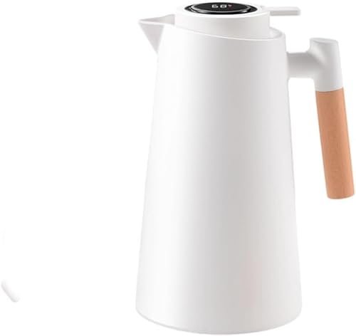 Rutexc 保温卓上ポット、多目的卓上保温ポット 家庭・屋外・商業用に適した大容量保温容器、真空断熱構造なので、熱や冷気を長時間保持し、お茶、コーヒー、水、ジュースなど様々な飲み物を好みの温度で楽しむことができます。お気軽にご購入ください。(ホワイト,表