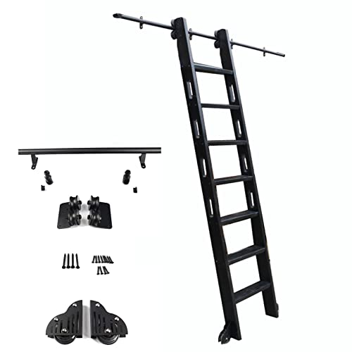 Kit de quincaillerie pour porte de grange coulissante pour bibliothèque échelle placard (sans échelle)