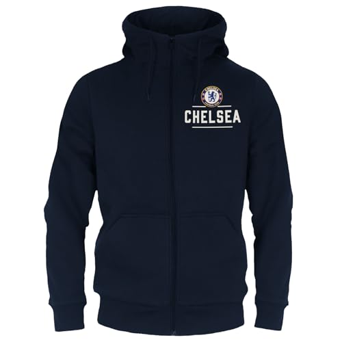 Chelsea FC Officiel - Pull zippé à Capuche thème Football - Polaire - Homme - Medium