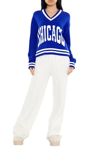 Forever 21 Women's Varsity-Striped Chicago Sweater2