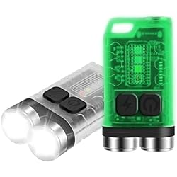 BORUIT V3 Mini Powerful Keychain Flashlights with Red UV Blue Light,High Lumens 900LM USB-C Rechargeable Small Pocket EDC LED Flash Light-12 Modes,IP65 Waterproof,Tail Magnet