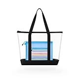 [ＯＷＮ ＣＯＬＯＲＳ] クリアトート＋ポーチ2点セットレインボーブルー(レインボーブルー) PVC防水 大容量 フェス 観戦 肩がけ可 A4収納可 簡易ラッピング済み ギフト対応