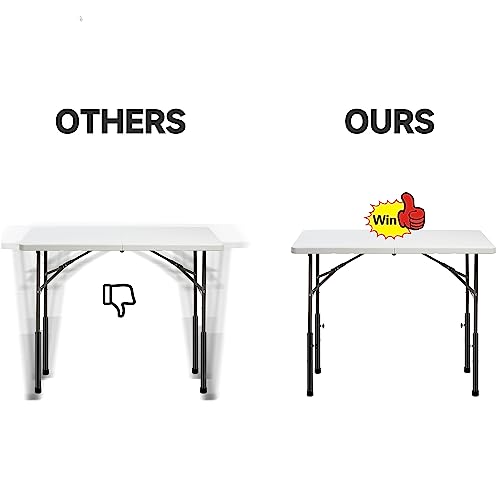 Laowu Table Leg Extenders for Folding Tables, Folding Table Legs Extensions for Straight and Bent Legs, Heavy Duty Steel 4 Levels Adjustable Folding Table Leg Risers, Raise Table Height