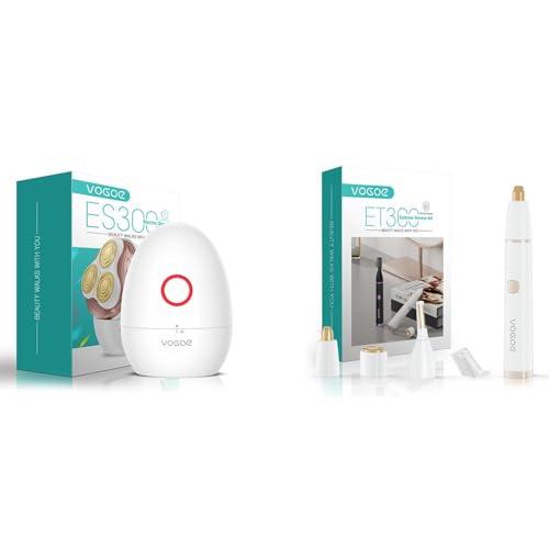 Tondeuse à sourcils et rasoir rotatif 3-en-1 au design épuré d'œuf pour un soin du visage délicat