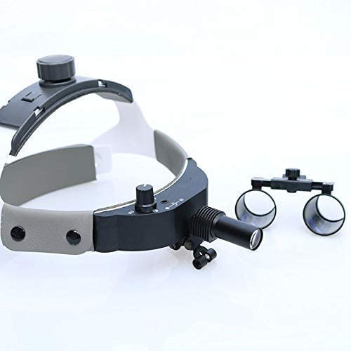 Lupa con Luz, Lupas Binoculares con Aumento De 2.5 Y 3.5X con Diadema Ajustable Y Foco De 3 W para Joyeros O Aficionados.