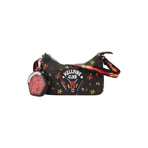 Loungefly NFXTB0046 Netflix Stranger Things Hellfire Club - Bolso cruzado para mujer, multicolor