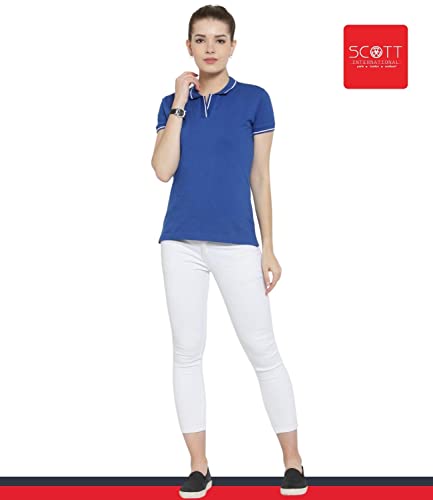 Image of Scott International Women's Regular Fit 100% Pure Organic Cotton Polo T-Shirt | Womens Polo Collar Neck T-Shirt | Cotton Plain Polo Neck Half Sleeve T-Shirt | Tshirts for Women
