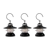 Barebones Edison Mini Lantern – 3 Packs Antique Bronze, Vintage LED Camping Lantern with Adjustable Brightness – Compact Weatherproof Outdoor Lantern for Hiking, Tents, Fishing, and Home Decor