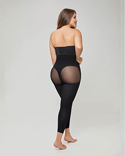 Leonisa Women's Invisible Seamless Compression Bodysuit Control Shaper With Rear Lift,L-Xl,Black #TOP2