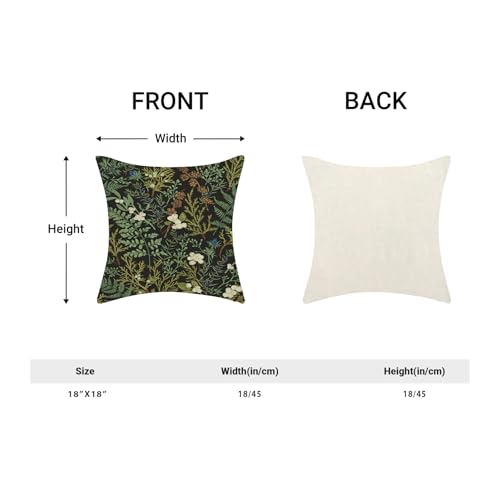 Image of Spring Pillow Covers 18x18 Inch Set of 2,Black Sage Green Wild Flower Plant Throw Pillows Case,Seasonal Vintage Floral Outdoor Decorative Linen Farmhouse Decor Cushion Covers for Sofa Bed Couch