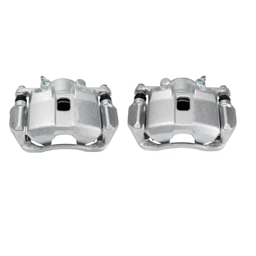 Image of TRQ Front Brake Caliper Set Caliper Brackets Compatible with 13-14 Acura ILX Hybrid 12-15 Honda Civic Hybrid-L 12-15 Honda Civic Hybrid 09-20 Fit