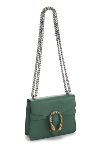 Pre-Loved Green Leather Dionysus Shoulder Bag Super Mini, Green2