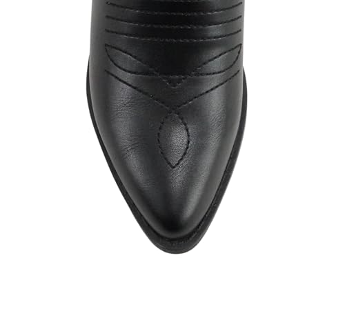 Image of Soda RENO ~ Women Western Cowboy Stitched Pointe Toe Low Heel Ankle Mid Shaft Fashion Boots