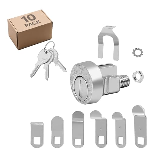 Image of NBPLUS 10 Pack Mailbox Lock for L-1172C, USPS Mail Box Latch Tool Box Lock, C9100 Letterbox Lock with 3 Keys and C7120 Cam Replacement Accessories, Nickel Finish