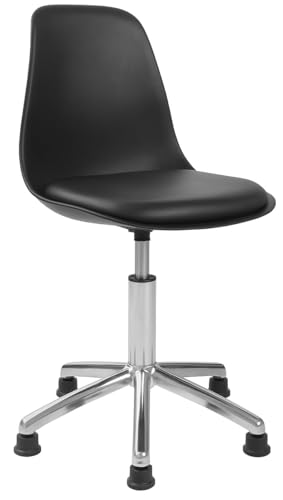 Image of Furniture Modern Adjustable Hydraulic Executive Office Home Computer Task Ergonomic Desk Chair on Stopper Mid Back Leather Working Rolling Stool Black 1 Pc