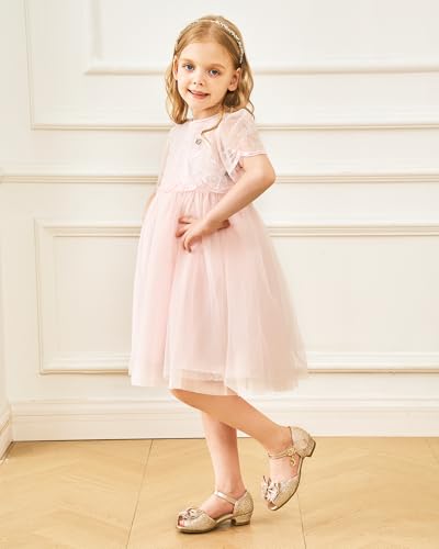 Stelle Flower Girl Shoes High Heels for Kids Girls Sparkly Glitter PU Leather Dress Shoes with Adjustable Straps for Wedding Party3