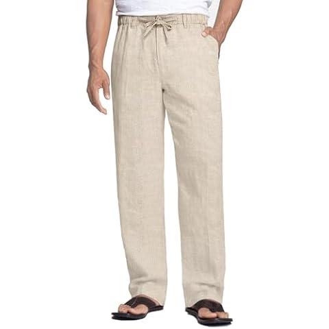 Coofandy Men's Elastic Drawstring Khaki Pants Cover