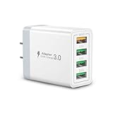 USB Wall Charger, Aioneus 40W 4-Port Fast Charger Block, Multiport USB Cube Power Adapter Wall Charger Plug Charging Block for iPhone 15 14 13 12 11 Pro Max XR Xs Max 8,Samsung,Android Phones