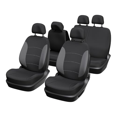 XL Cover 167004 1 Set de Housses de siège Auto + Banquette fractionnable, Noir