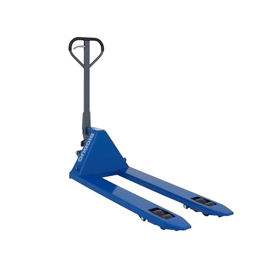 BiGDUG Deluxe Wide Pallet Truck - 3000kg Capacity - Fork Size 680w x 1150d mm - Quick Lift - Euro Pallets - Silent Roll Blue
