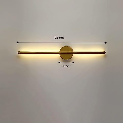 Image of Groeien Pack of 2 | Modern LED 3 Color Long Gold Sconce Wall Light for Bedroom Living Room Corridor Lighting Fixtures Wall Mount(Warm+Natural+Coolwhite)(Gold Wall Light01, 2)