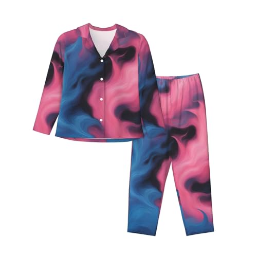 Pyjama femmes manches longues ensemble deux pièces imprimé casual