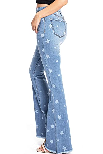 Angry Rabbit Women's Juniors High Waist Stretchy Premium Flare Jeans3