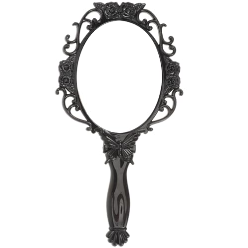 Angoily Vintage Hand Mirror, Foldable Handheld Makeup Mirror with Handle