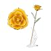 ZJchao Gifts fro Her Women 24K Gold Rose Made from Real Fresh Long Stem Roses Flower, Great Anniversary with Gift Box & Stand (Yellow)