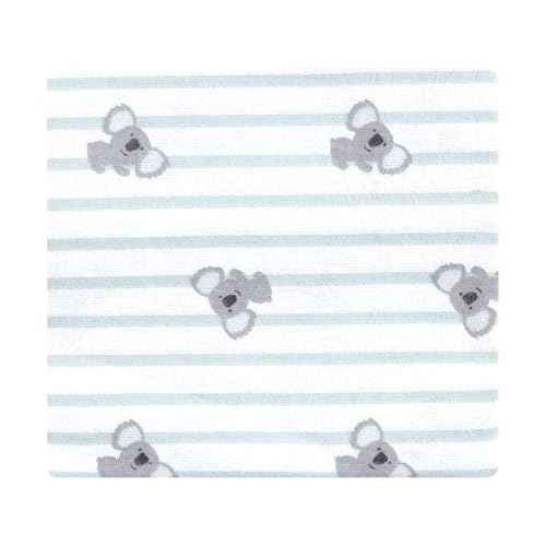 Image of Hudson Baby Cotton Flannel Receiving Blankets 4-Pack, Koala Stripe, One Size