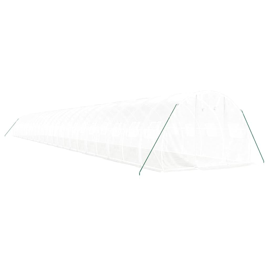 Homgoday Invernadero con Estructura de Acero Blanco 72 m² 24x3x2 m, Invernadero Caseta Jardín Terraza Plantas Semilla Cultivo Huerto Verduras Cubierta Casero