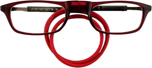 Genérico Gafas de Lectura Presbicia Vista Cansada – Hombre Mujer Plegables Lentes Aumento Leer Ver Cerca Cuello Imán