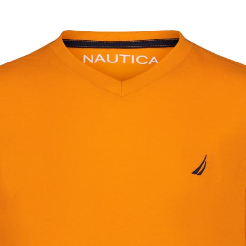 Image of Nautica Boys' Short Sleeve Solid V-Neck T-Shirt, Soft, Comfortable, Relaxed Fit