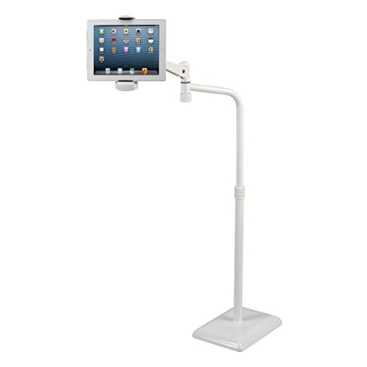 idée Height & Angle Adjustable, 360 Degree Rotating Floor Stand for Tablet Including ipad Pro/Mini/Air, Surface Pro, Samsung Galaxy Tab, e-Books & More, ICFTS01W