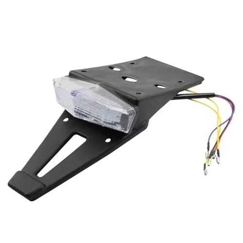 Feu arrière LED pour moto 12V universel avec support plaque d'immatriculation et garde-boue
