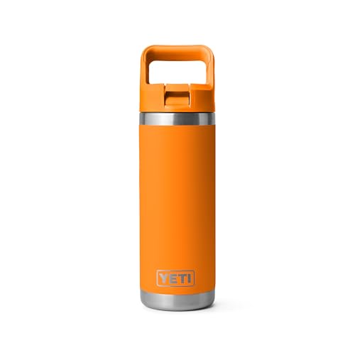 Image of Yeti Rambler 18 oz Bottle, Vacuum Insulated, Stainless Steel with Straw Cap, King Crab