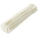 LeTradeJP 手芸用モール/工作モール 単色 30cm×6mm 約100本入り カラー豊富 クラフトモール/骨格モール 花形/フラワーワイヤー DIY飾り製作 造形素材 学校用手作り用品 (オフホワイト)