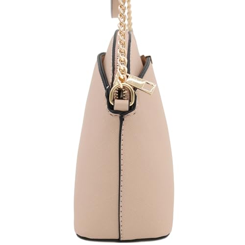 Image of FashionPuzzle Saffiano Small Dome Crossbody bag with Chain Strap