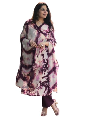 Image of GoSriKi Women's Viscose Printed Straight Kurta with Narrow Pant and Dupatta | Kurta Set for Women Suit Set for Women | Indian Ethnic Wear Designer Collection