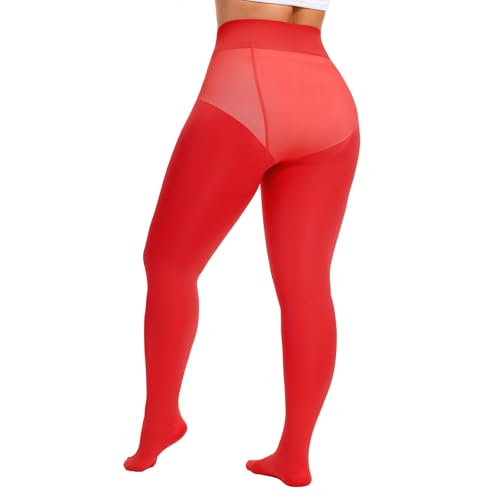 Image of American Trends Plus Size Tights for Women Semi Opaque Stockings High Waist Pantyhose Nylons Soft Stretchy Tights
