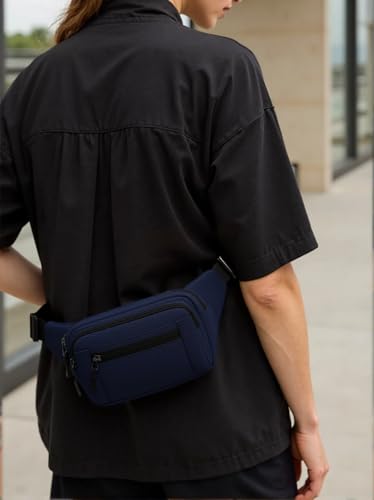 Bauchtasche für Herren Damen wasserdichte Gürteltasche mit 5 Einzelfächern Hüfttaschen für Reise Wanderung Hundespaziergänge und Outdoor-Aktivität