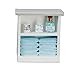 Town Square Miniatures Dolls House Miniature Furniture Small Shelf Unit & L Blue Bathroom Accessories