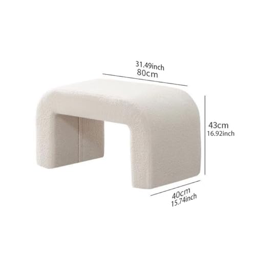 Petit banc à chaussures blanc et repose-pieds ottoman pour entrée - 4
