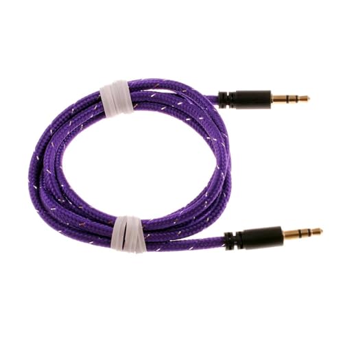 Cable Auxiliar 3.5mm Trenzado Púrpura 1 Metro