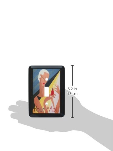 Image de dame d'art déco avec texte de parfum pour interrupteur simple toggle switch rétro - 3