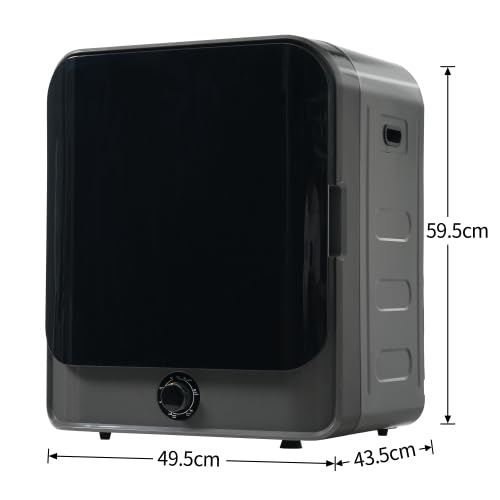 Secador de pared de acero inoxidable, 4,5 kg de capacidad útil, calefacción de cerámica PTC, 5 programas, protección contra sobrecalentamiento, secador de aire pequeño y silencioso para cocina, baño o