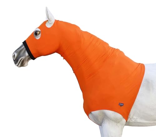 Image of CHALLENGER Large Horse Comfort Stretch Spandex Neck Hood Mane Stay Black