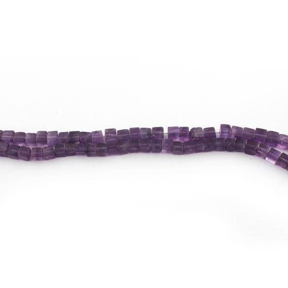 Améthyste cube lisse 2 rangs de perles naturelles pour offrir un cadeau créatif unique