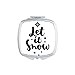 Let It Snow Quote Handwrite Mirror Square Portable Hand Pocket Makeup